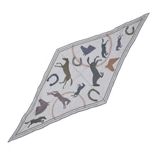 Load image into Gallery viewer, HERMES Losange Thor HERMES Scarf 2025Stainless Steel Gris Cine/Marron/GuimauveH434818T Cashmere70% Silk30%
