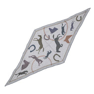 HERMES Losange Thor HERMES Scarf 2025Stainless Steel Gris Cine/Marron/GuimauveH434818T Cashmere70% Silk30%