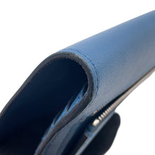 将图像加载到图库查看器中，HERMES Dogon Long Blue Agate Swift Leather
