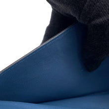 将图像加载到图库查看器中，HERMES Dogon Long Blue Agate Swift Leather
