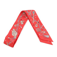 HERMES Twilly Leclapore Grenadine/Beige/Multicolor Silk100%