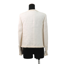 Load image into Gallery viewer, CHANEL COCO Button Jacquard Jacket Size 36 WhiteP71059 Wool 64% Silk19% Nylon17%
