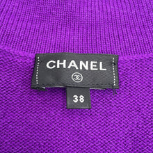 Load image into Gallery viewer, CHANEL Rhinestone Cardigan Size 38 PurpleP72973 Cashmere99% Polyurethane1% Rhinestone
