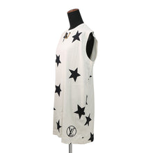 将图像加载到图库查看器中，LOUIS VUITTON LV Logo Star Chain Dress Size M White/Black Cotton100%
