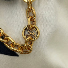 将图像加载到图库查看器中，LOUIS VUITTON LV Logo Star Chain Dress Size M White/Black Cotton100%
