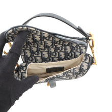 Load image into Gallery viewer, Dior Oblique saddlebag Navy/BeigeM0456CTZQ Canvas Leather Size Mini
