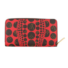 将图像加载到图库查看器中，LOUIS VUITTON Zippy Wallet RedM60450 Monogram Pumpkin Dot/Yayoi Kusama
