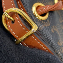 将图像加载到图库查看器中，CELINE Drawstring Shoulder Bag Tan10H492 Leather PVC Size micro
