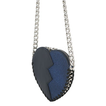 Load image into Gallery viewer, Stella McCartney Kids Heart Chain Shoulder Bag Navy Leather Glitter
