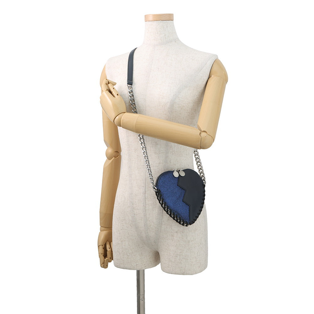 Stella McCartney Kids Heart Chain Shoulder Bag Navy Leather