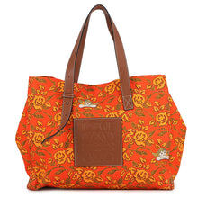 Load image into Gallery viewer, LOEWE Paula's Ibiza Tote Bag Orange/Brown Canvas Leather

