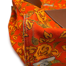 将图像加载到图库查看器中，LOEWE Paula's Ibiza Tote Bag Orange/Brown Canvas Leather
