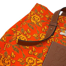将图像加载到图库查看器中，LOEWE Paula's Ibiza Tote Bag Orange/Brown Canvas Leather
