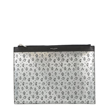 Load image into Gallery viewer, SAINT LAURENT PARIS Robot Clutch Bag Silver/Black397294 Leather
