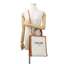 将图像加载到图库查看器中，CELINE Vertical hippopotamus Natural/Tan192082 Canvas Leather Size Small
