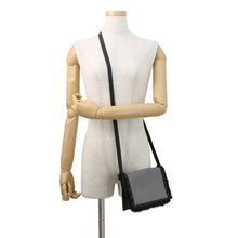 Load image into Gallery viewer, FENDI Check Shoulder Bag Black/White8BT203 Leather Fur

