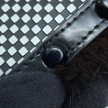 Load image into Gallery viewer, FENDI Check Shoulder Bag Black/White8BT203 Leather Fur

