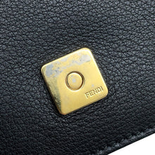 Load image into Gallery viewer, FENDI Check Shoulder Bag Black/White8BT203 Leather Fur
