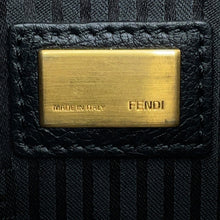 Load image into Gallery viewer, FENDI Check Shoulder Bag Black/White8BT203 Leather Fur
