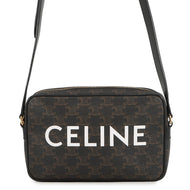 CELINE Triomphe messenger bag Black/Brown194502CIM.38NO PVC Leather Size Medium