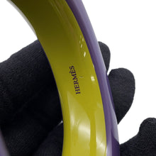 Load image into Gallery viewer, HERMES Bangle Size S/width 2cm Purple/Green LacquerWood
