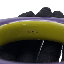 Load image into Gallery viewer, HERMES Bangle Size S/width 2cm Purple/Green LacquerWood
