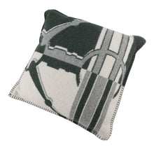 将图像加载到图库查看器中，HERMES Tattersall Cushion Green/Gray/White Wool 90% Cashmere10% Size 50x50
