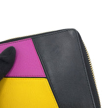 Load image into Gallery viewer, LOEWE Puzzle Round Zip Compact Wallet Black/Multicolor Leather
