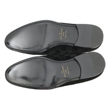 Load image into Gallery viewer, LOUIS VUITTON Auteuil line Damier loafers with embroidery logo Black Velour Size 8L
