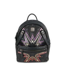 将图像加载到图库查看器中，MCM Backpack Aurora Design Black/MulticolorMMK75VE45BK001 Leather
