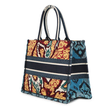 Load image into Gallery viewer, Dior Book Tote Embroidery Paisley Navy/Multicolor Canvas Size Medium
