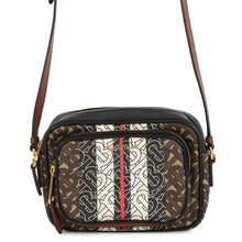 Load image into Gallery viewer, BURBERRY TBMonogram Striped Camera Bag Brown/Black/White8021485 Leather PVC
