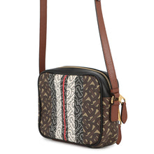 Load image into Gallery viewer, BURBERRY TBMonogram Striped Camera Bag Brown/Black/White8021485 Leather PVC

