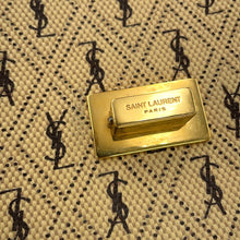 Load image into Gallery viewer, SAINT LAURENT PARIS Monogram Satchel All-Over Shoulder Bag Beige/Black585006 Canvas Leather Size Medium
