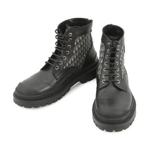 Load image into Gallery viewer, Dior Oblique Explorer short boots Black/Gray3BO296ZKD Leather Canvas Size 42
