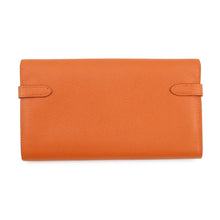 将图像加载到图库查看器中，HERMES Kelly wallet long Orange Epsom
