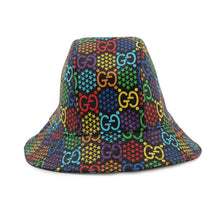 Load image into Gallery viewer, GUCCI GG Psychedelic Fedora Size L Black/Multicolor604781 Polyester56% Cotton44%
