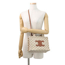 将图像加载到图库查看器中，CELINE Triomphe Covertise 2WAY Bag Beige/Brown199162FRF Canvas Leather Size Small
