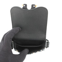 将图像加载到图库查看器中，Dior Oblique Saddle Vertical Pouch Black/Beige/Navy2ADCA446YKS Leather Canvas
