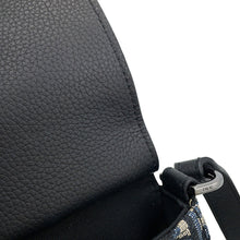 将图像加载到图库查看器中，Dior Oblique Saddle Vertical Pouch Black/Beige/Navy2ADCA446YKS Leather Canvas
