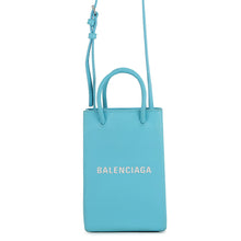 Load image into Gallery viewer, BALENCIAGA Phone Shoulder Light Blue593826 Leather
