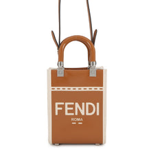 将图像加载到图库查看器中，FENDI Sunshine shopper Brown/Ivory8BS051 Canvas Size Mini
