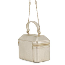 Load image into Gallery viewer, BVLGARI Serpenti 2-Way Vanity Bag Champagne Gold Karung embossed leather
