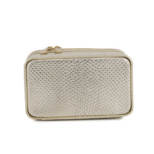将图像加载到图库查看器中，BVLGARI Serpenti 2-Way Vanity Bag Champagne Gold Karung embossed leather
