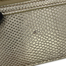 将图像加载到图库查看器中，BVLGARI Serpenti 2-Way Vanity Bag Champagne Gold Karung embossed leather
