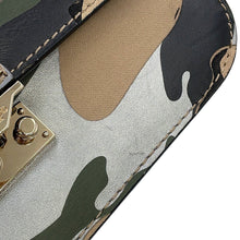Load image into Gallery viewer, Valentino Garavani Glam Rock Camouflage Chainshoulder Bag Silver/Beige/Green Canvas Leather
