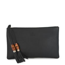 Load image into Gallery viewer, GUCCI Bamboo Tassel Pouch Black376854 Leather

