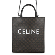 Load image into Gallery viewer, CELINE Vertical Cabas Brown/Black194432 PVC Leather Size Medium
