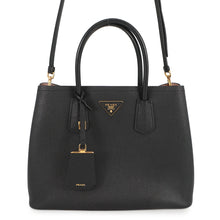 Load image into Gallery viewer, PRADA Doublé Handbag Black1BG775 Saffiano Leather Size Small
