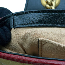 将图像加载到图库查看器中，GUCCI GG Marmont Shoulder Bag Black/Beige446744 Leather Size Small
